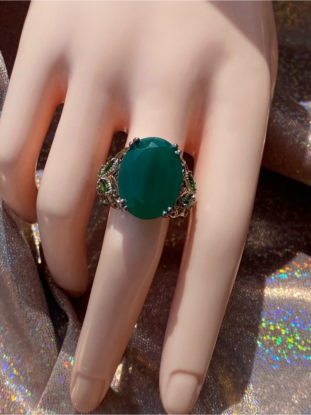 Poison Garden | Verde Onyx Butterfly Statement Ring
